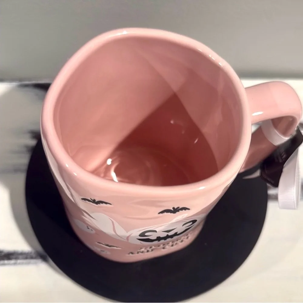 NEW Rae Dunn Disney Stitch Halloween Coffee Mug Pink Spooky Pumpkin‎ Ghosts Bats